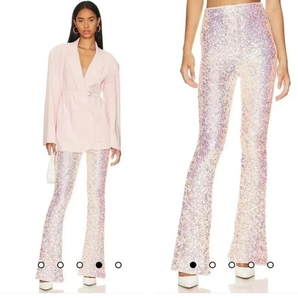 Revolve X MAJORELLE Trish Sequin Pant in Iridescent Multi size Small NWT - Picture 3 of 9